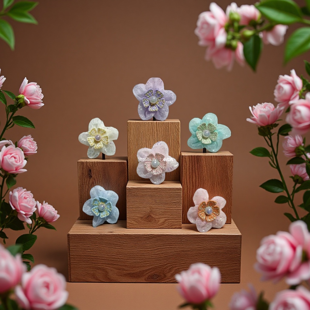服装头饰配件展艺辅饰满天星花束小雏菊花边细节图