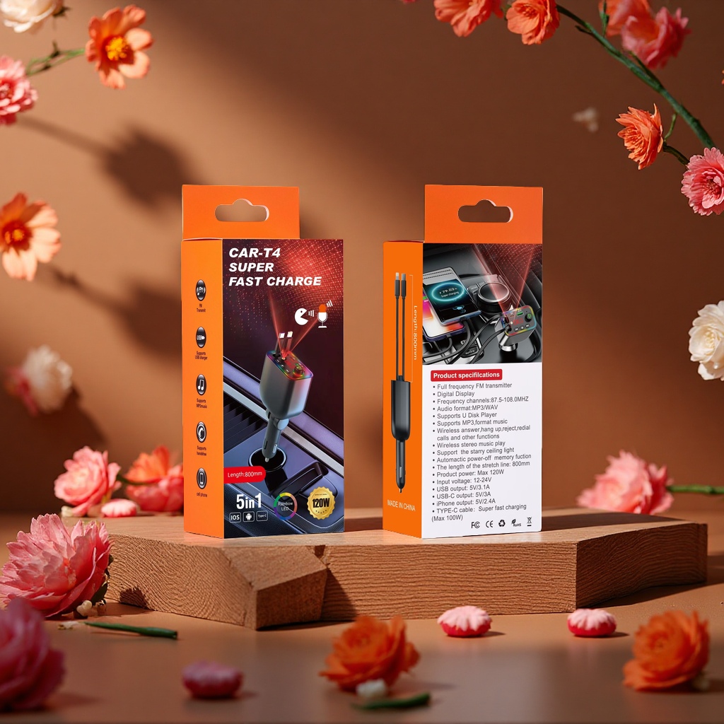 The Starlight car fast charging 20W dual-port charger and car mobile phone charger support Apple and Samsung Application Scenario