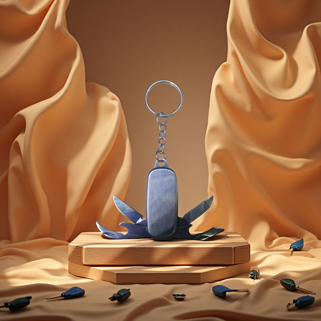 Gold sand leather multi-functional keychain pendant key chain 121309389 Application Scenario