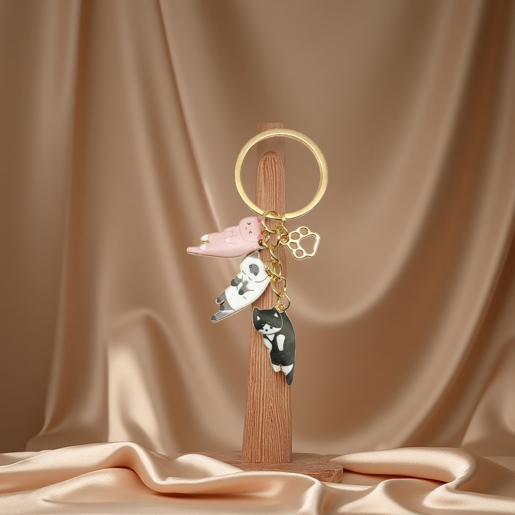 Gold sand leather multi-functional keychain pendant key chain 121503307 details Picture