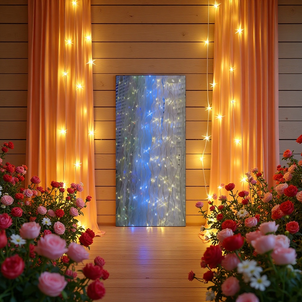 Ribbon curtain light 3*2 meters, decorative light, girlish illuminated strip light details Picture