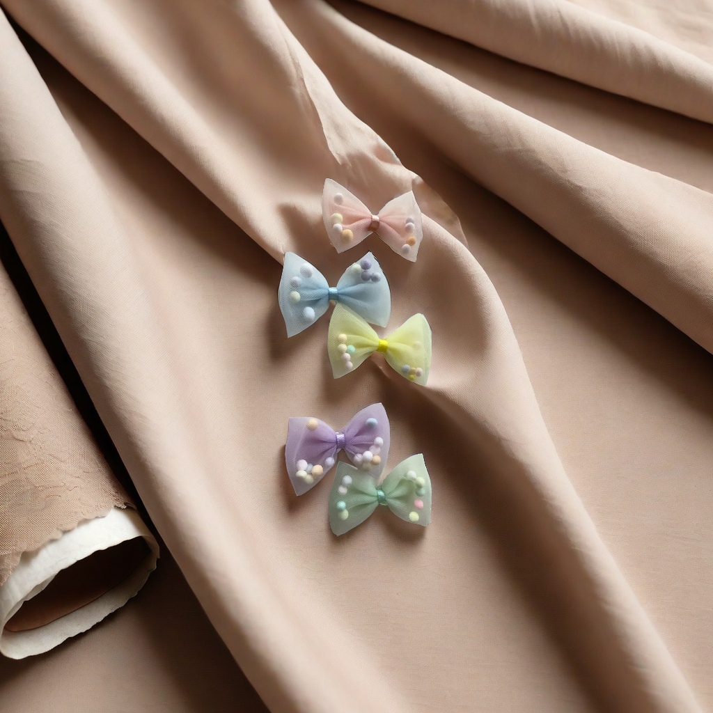 Bow hairpins, fashionable hair accessories, cute hair clips for girls, starry sky gradient color butterflies, plastic butterfly ornaments, Bb clips, fabric accessories, butterfly festival accessories Specification image