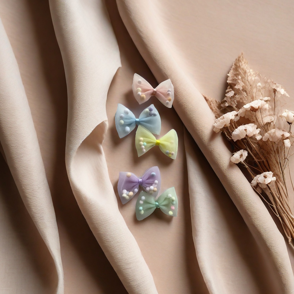 Bow hairpins, fashionable hair accessories, cute hair clips for girls, starry sky gradient color butterflies, plastic butterfly ornaments, Bb clips, fabric accessories, butterfly festival accessories Application Scenario