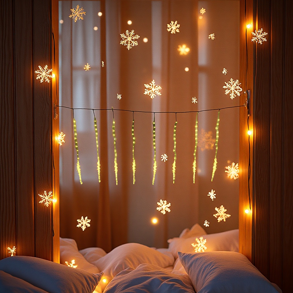 Ice column curtain light, 3* 0.7 meters, suitable for indoor and outdoor Christmas decoration Application Scenario