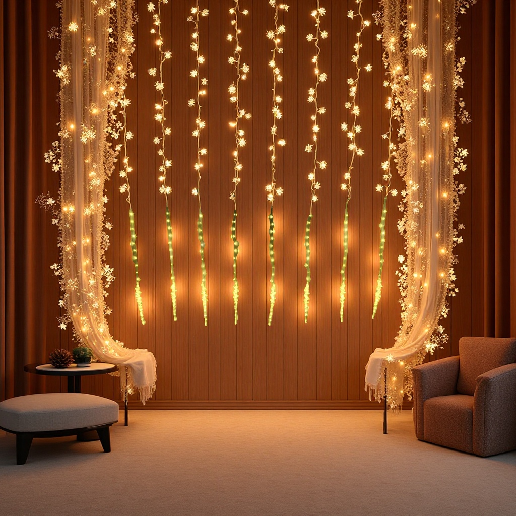 Ice column curtain light, 3* 0.7 meters, suitable for indoor and outdoor Christmas decoration