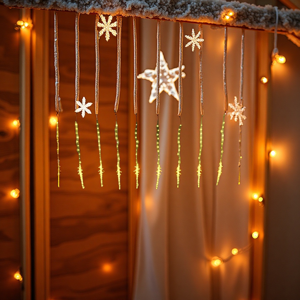 Ice column curtain light, 3* 0.7 meters, suitable for indoor and outdoor Christmas decoration Specification image