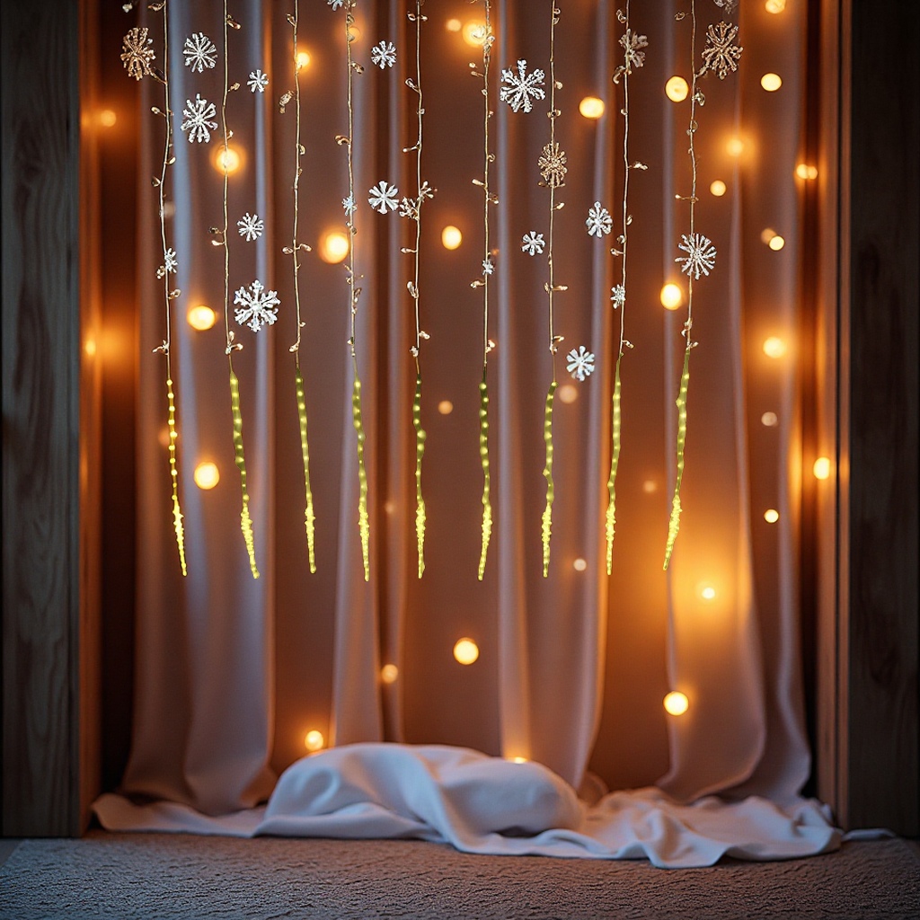 Ice column curtain light, 3* 0.7 meters, suitable for indoor and outdoor Christmas decoration details Picture