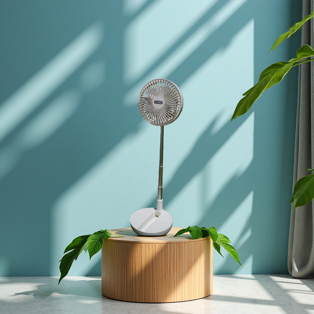 New outdoor fan, rechargeable retractable fan, mobile phone stand, desktop floor-standing portable small fan