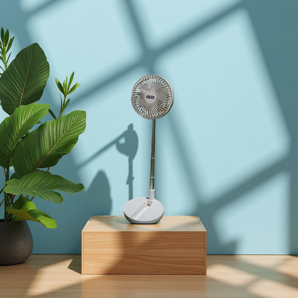 New outdoor fan, rechargeable retractable fan, mobile phone stand, desktop floor-standing portable small fan Application Scenario