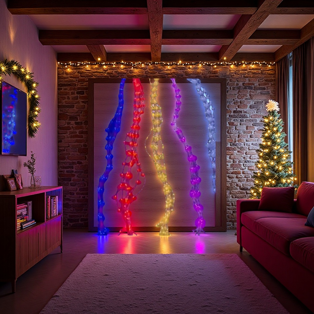 Flowing water curtain light, 3*2 meters, Christmas decorative light Application Scenario