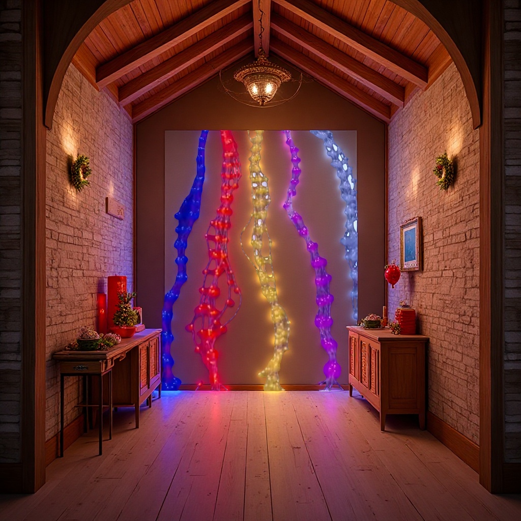 Flowing water curtain light, 3*2 meters, Christmas decorative light Specification image