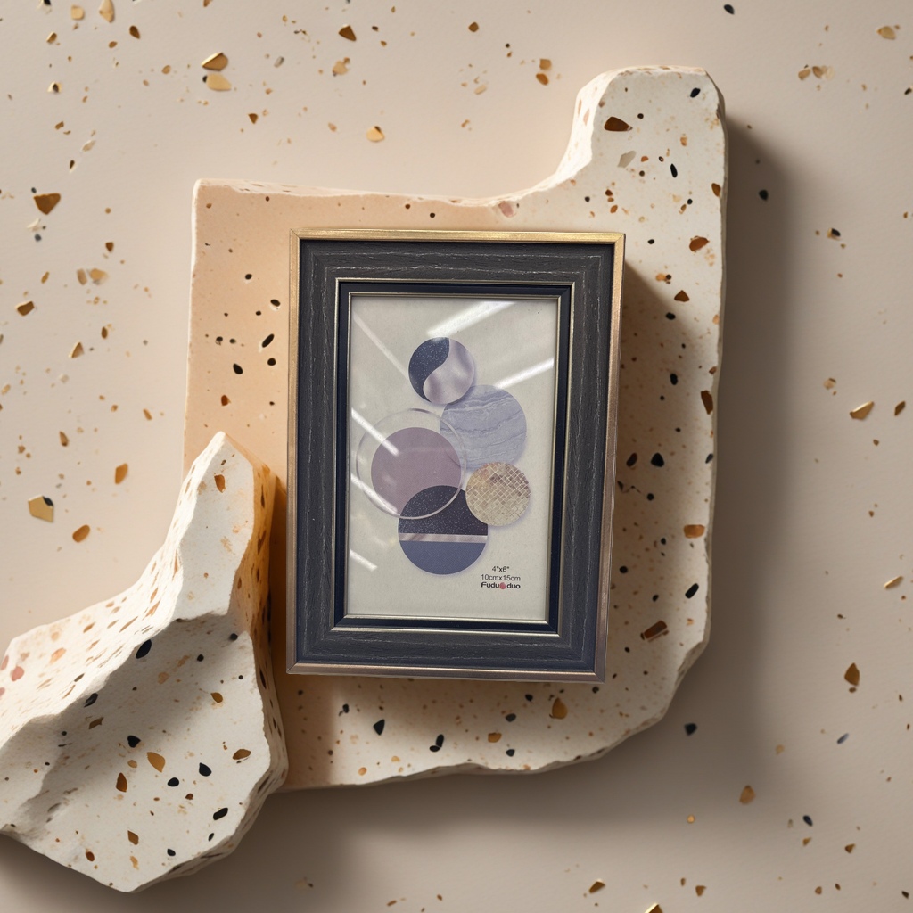 Plastic imitation wood photo frame home decoration handicrafts, simple style, living room and study wall decoration picture frame
