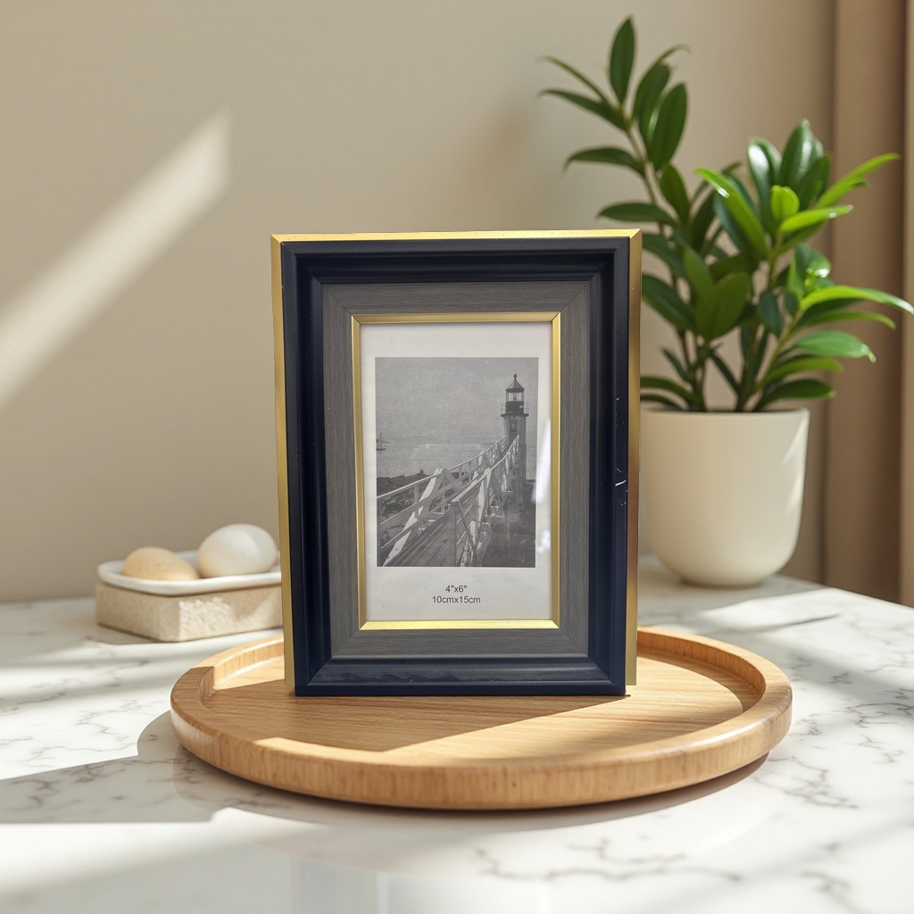 Metal-like home decoration photo frames and living room decorative items for export