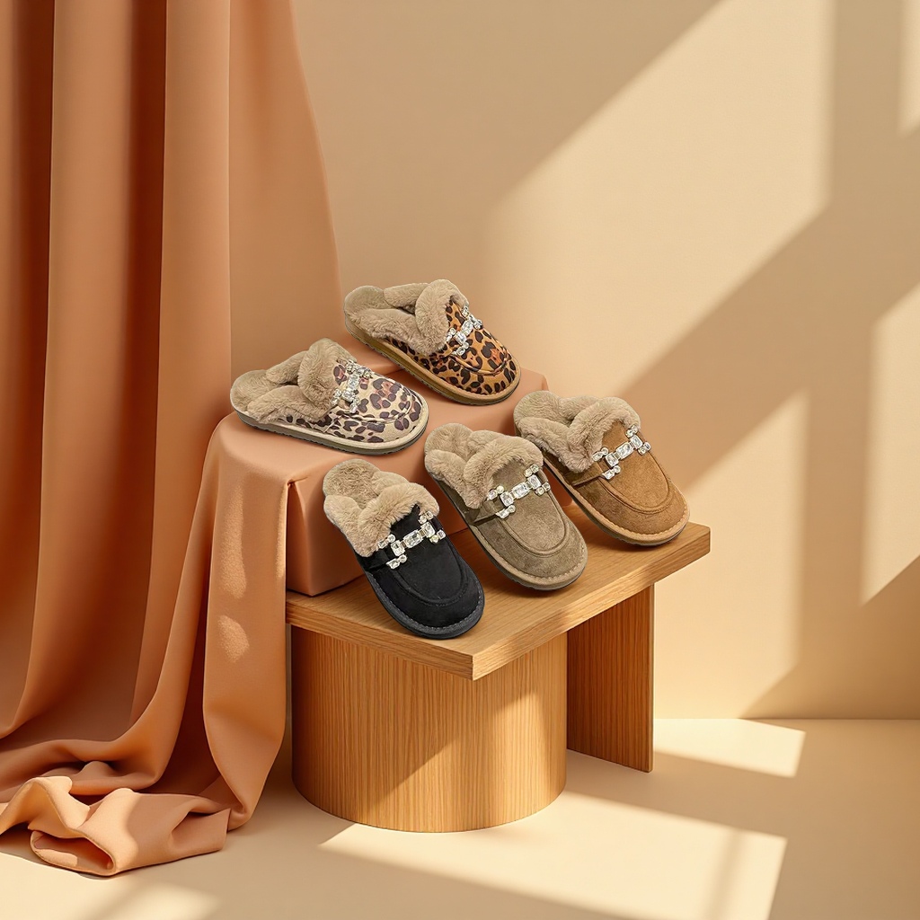 Water diamond cotton slippers women winter thickened wool 扡 shoes warm soft soles Application Scenario