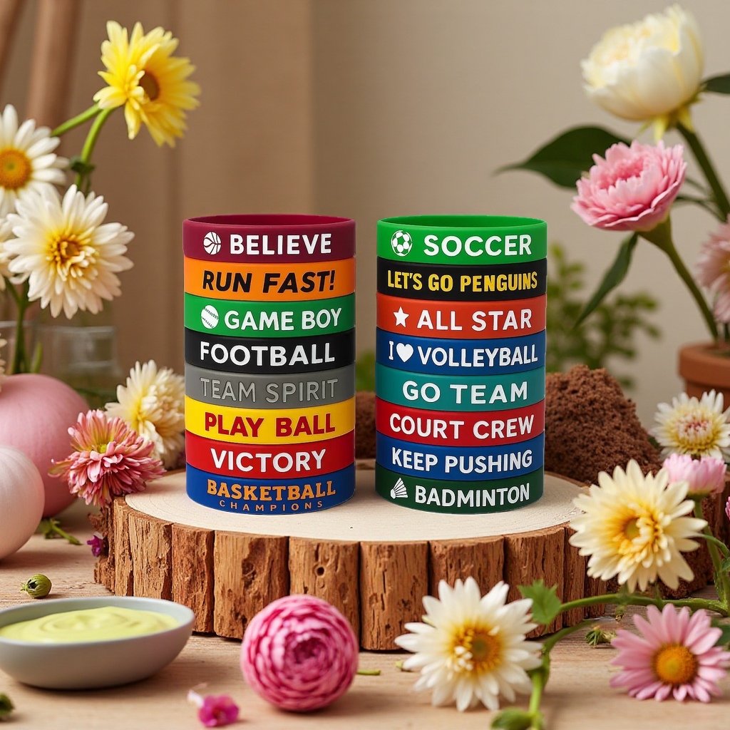 Fashionable silicone wristband, group activity engraved and printed, non-luminous sports text wristband Specification drawing