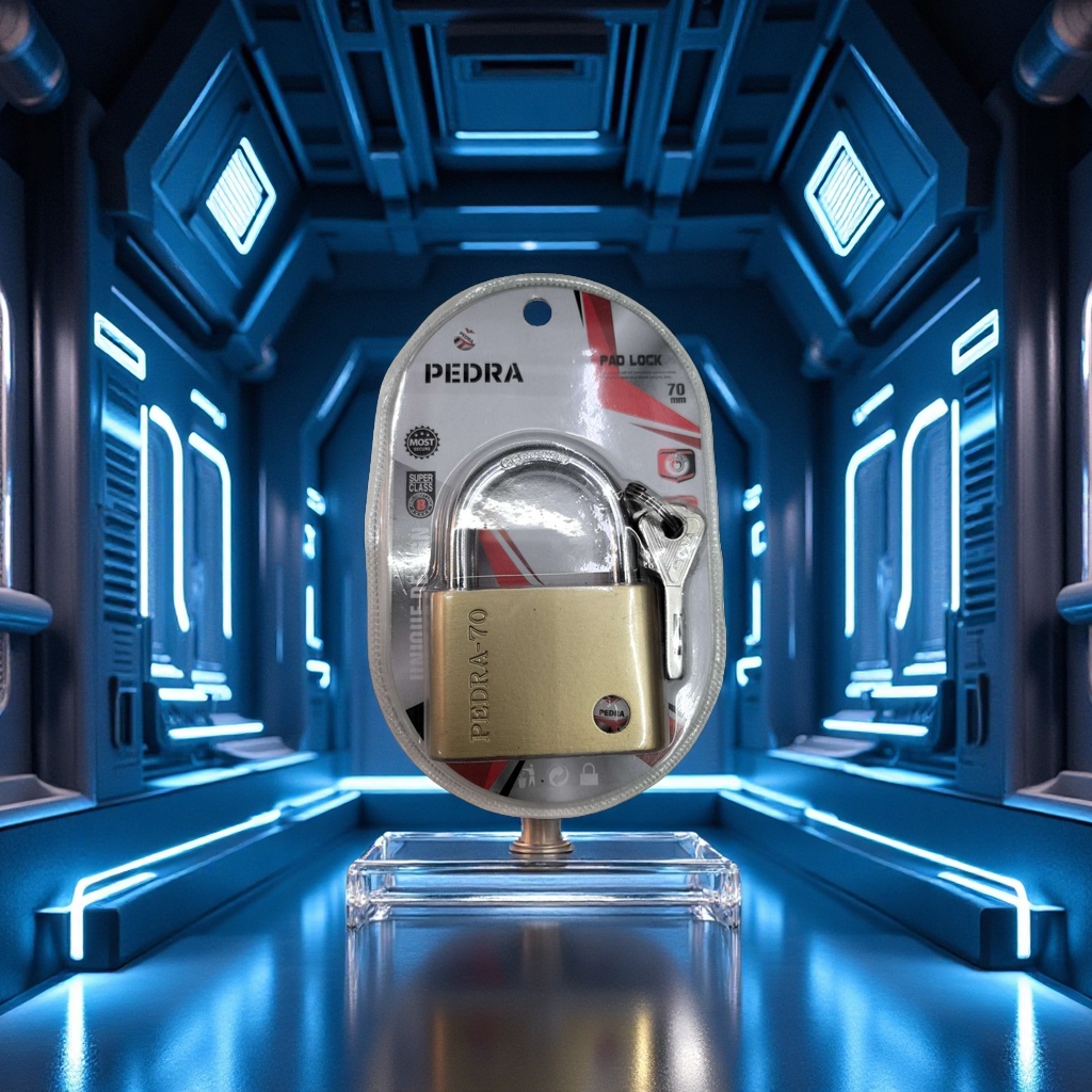  PADLOCK 挂锁 70MM大元角短梁金色双炮4K