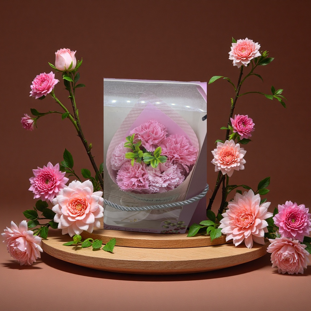 清新花束 情人节礼物 送女友鲜花 红玫瑰永生花束 定制包装