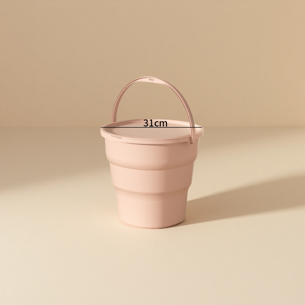 露营折叠水桶大容量洗车筒家用特大号加厚提水桶户外便捷钓鱼桶 白底实物图