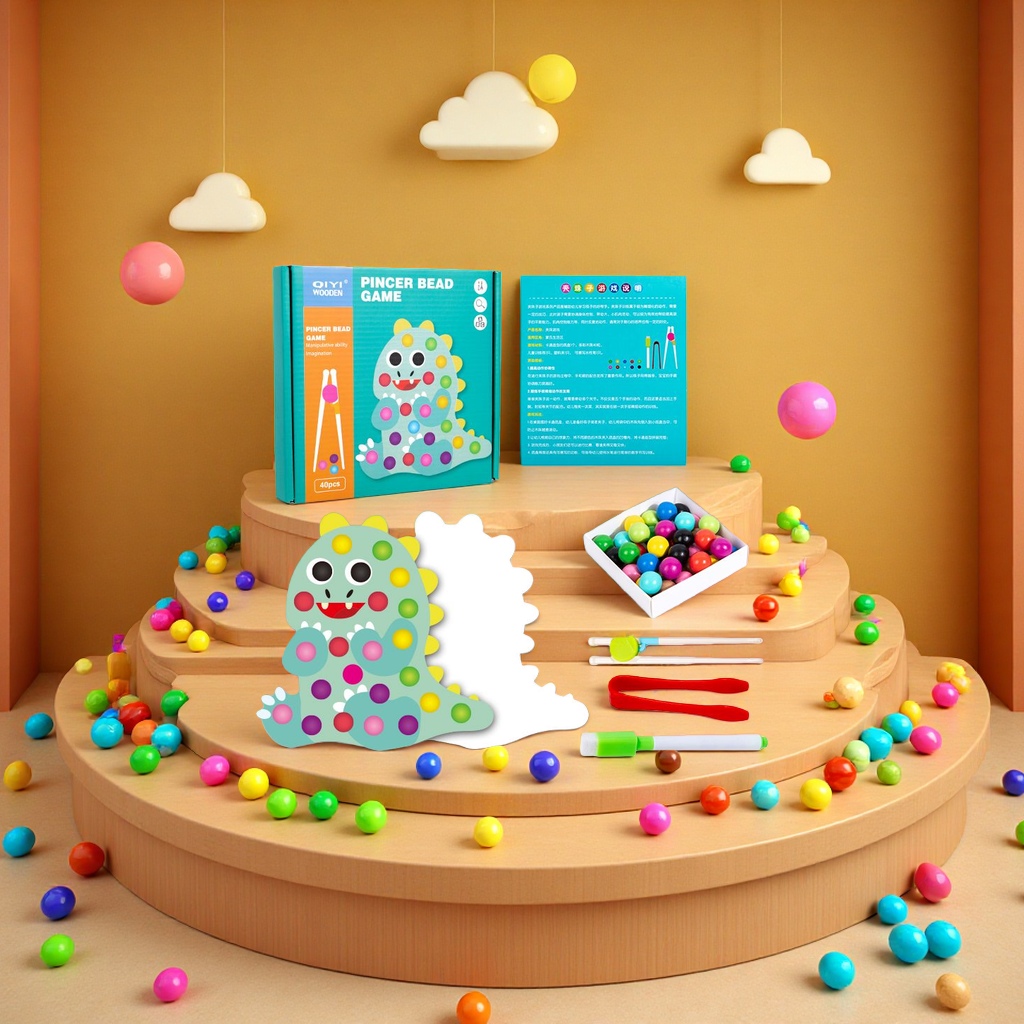 New fun children's beaded picking game, baby chopstick picking training, color recognition, graffiti, early education and intelligence toy Application Scenario