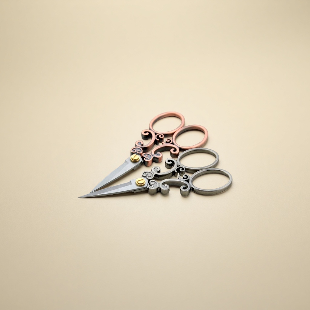 New European-style exquisite classical and retro scissors with rolled edge patterns, wholesale scissors details Picture