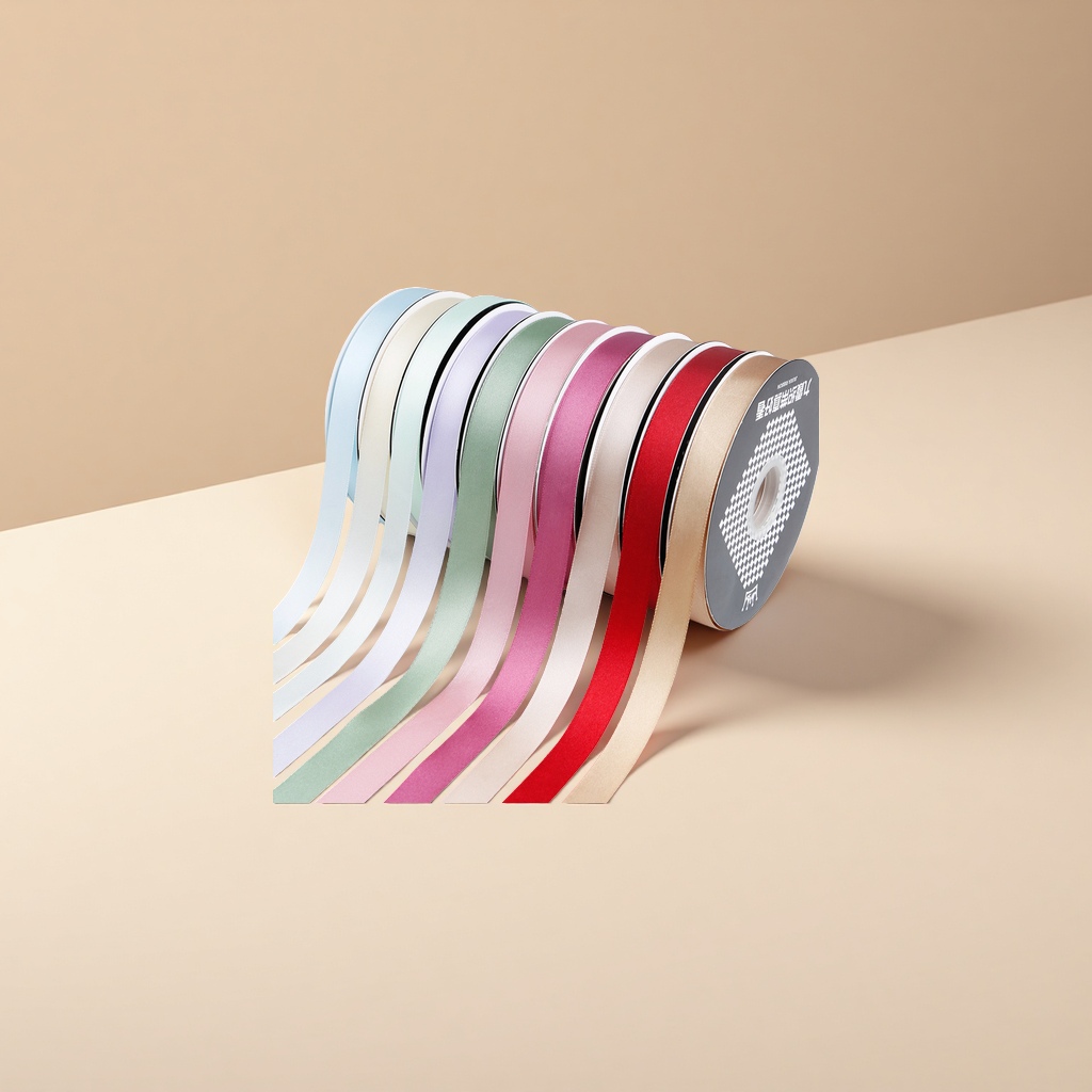 Ribbon flower cake box packaging decorative ribbon 2 cm handcrafted satin ribbon bow Specification image