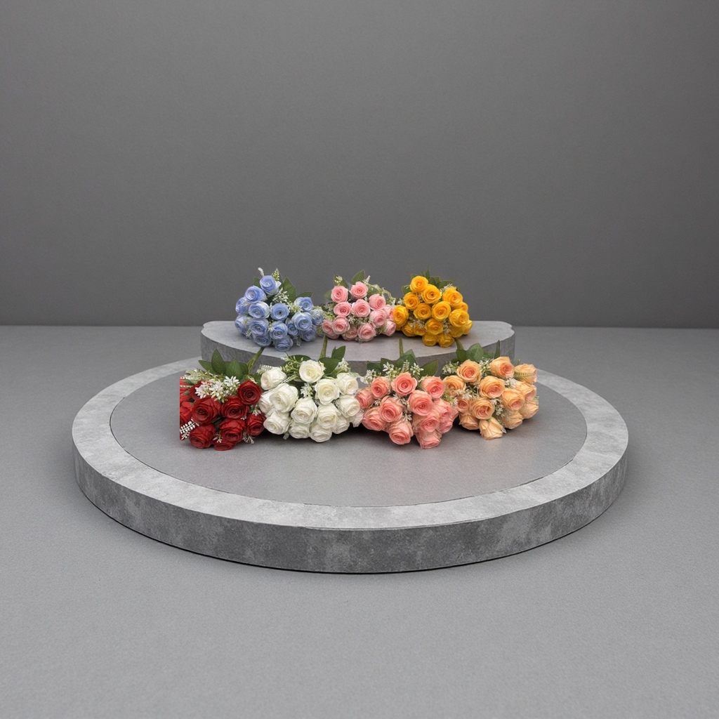 Office culture simulation garden rose, hand-woven imitation rose, garden gift simulation flower details Picture