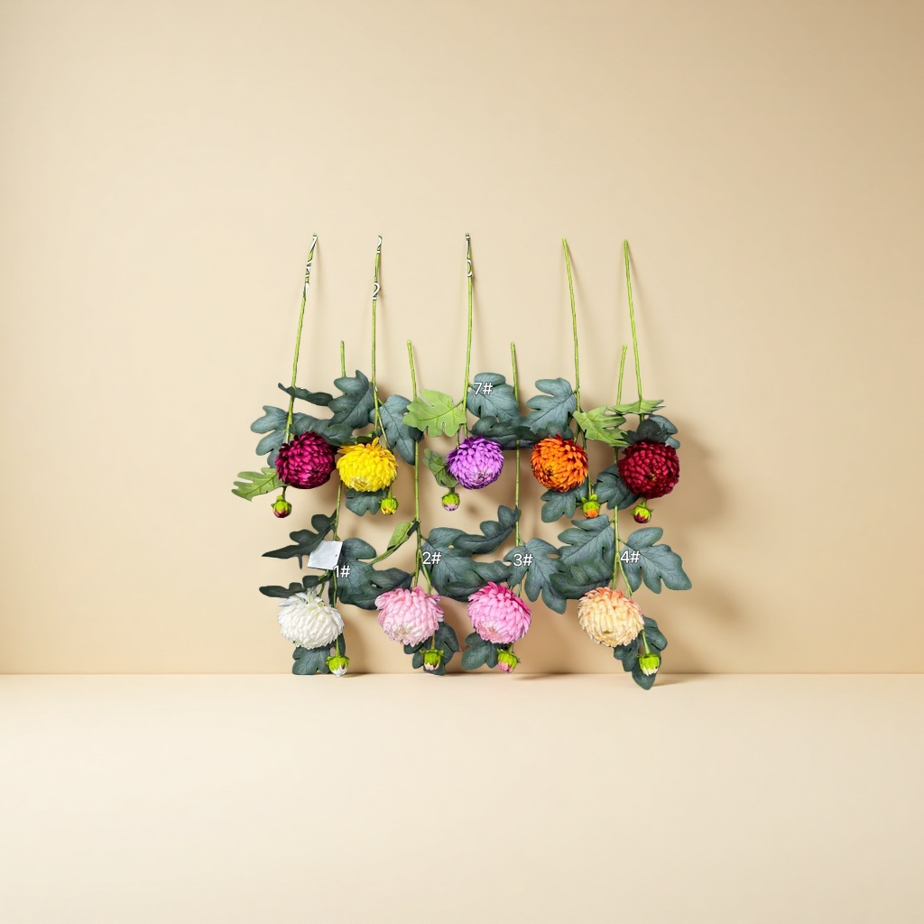 A single stick of 2 chrysanthemum office culture simulation garden flowers Specification image