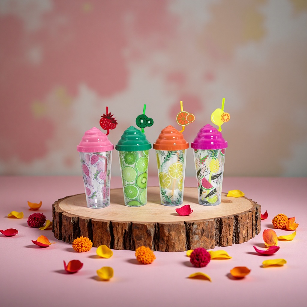 Children's water cup, summer portable insulated cup, plastic cup, lightweight, durable, leak-proof design Application Scenario