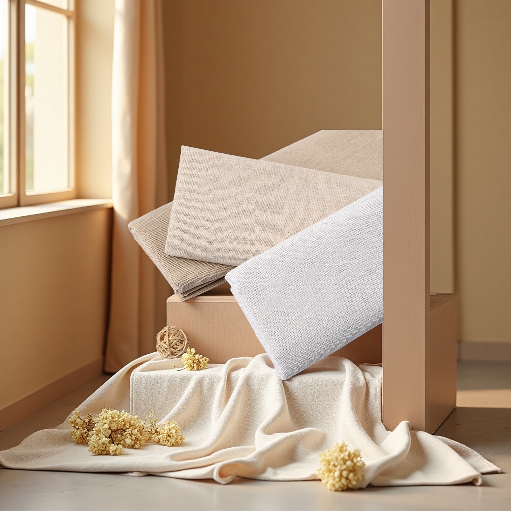 Factory direct sales of solid-color linen handicrafts, lining fabric, linen base fabric, cotton and linen Specification image