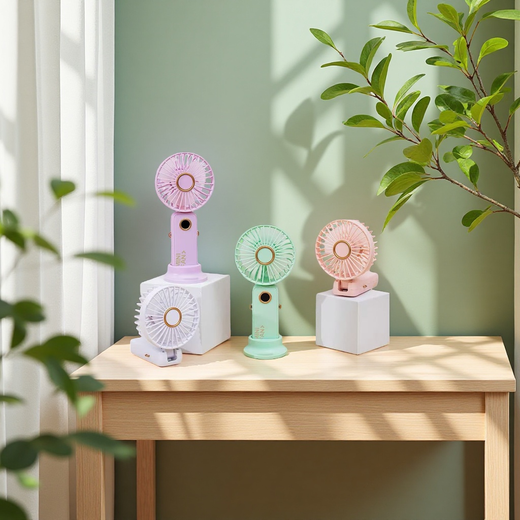 The new cross-border handheld mini fan is a portable, rechargeable, foldable and neck-hanging usb mini electric fan