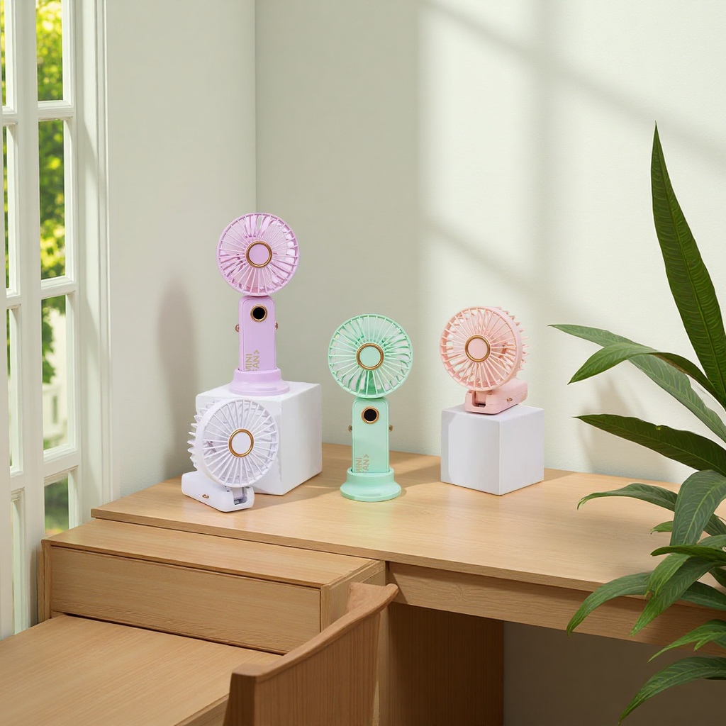 The new cross-border handheld mini fan is a portable, rechargeable, foldable and neck-hanging usb mini electric fan Specification image