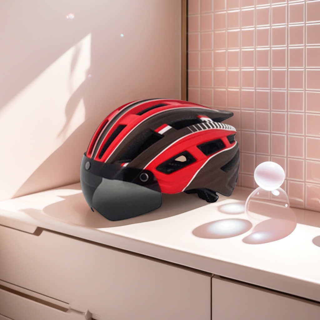 Motorcycle helmet, full helmet, riding safety protective helmet, breathable, dust-proof and UV-resistant Application Scenario