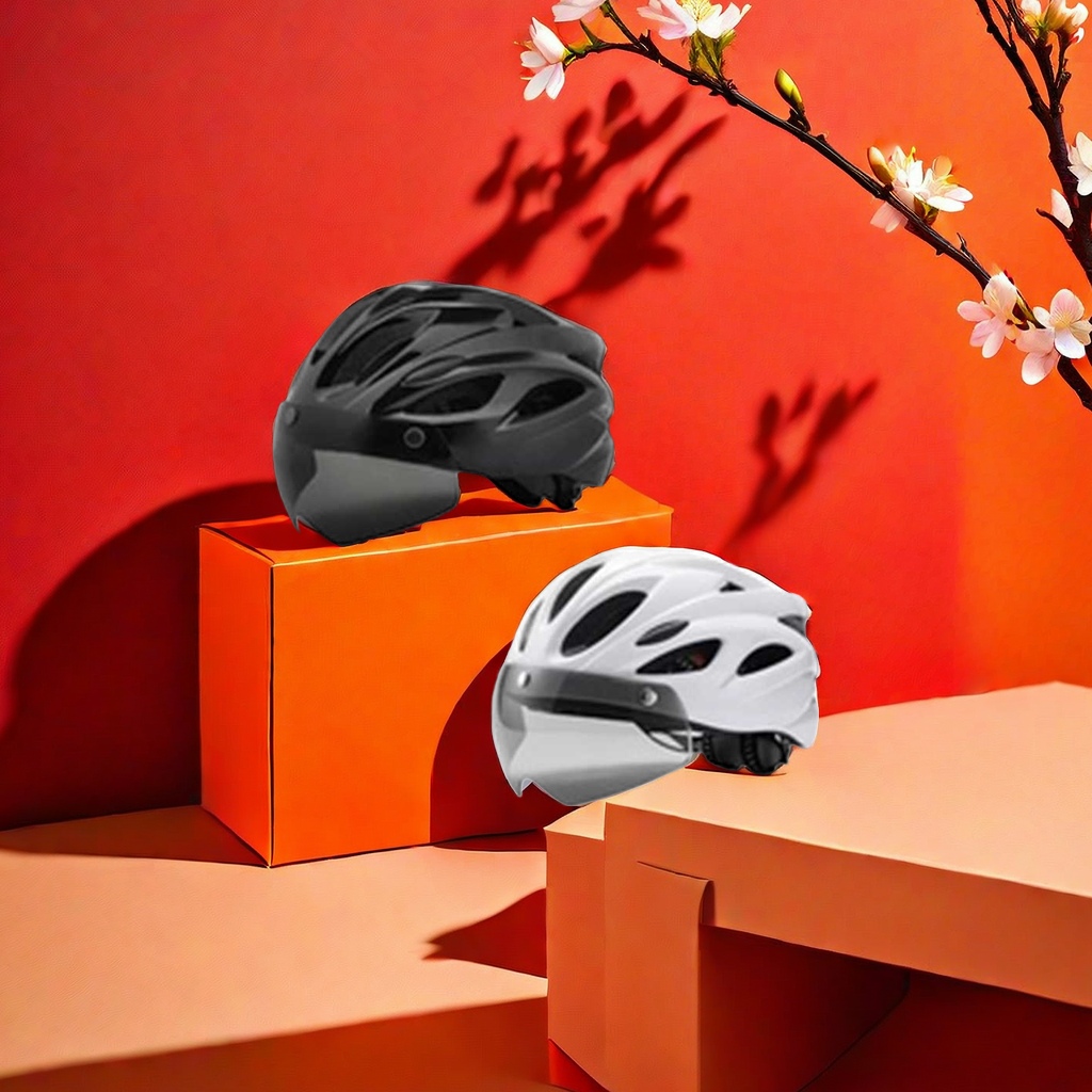 Motorcycle helmet, full helmet, dust-proof, breathable, riding safety guard, thickened material, anti-drop details Picture