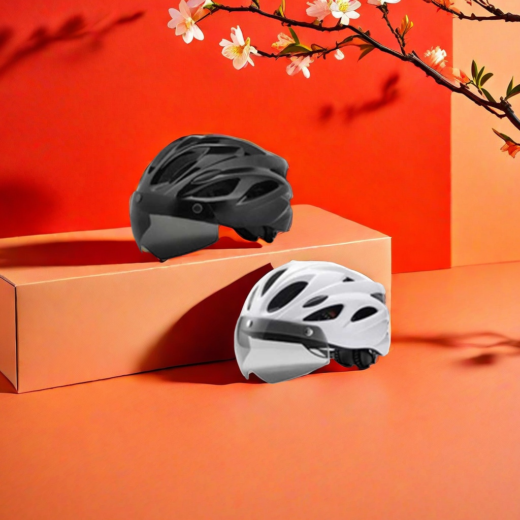 Motorcycle helmet, full helmet, dust-proof, breathable, riding safety guard, thickened material, anti-drop Specification image