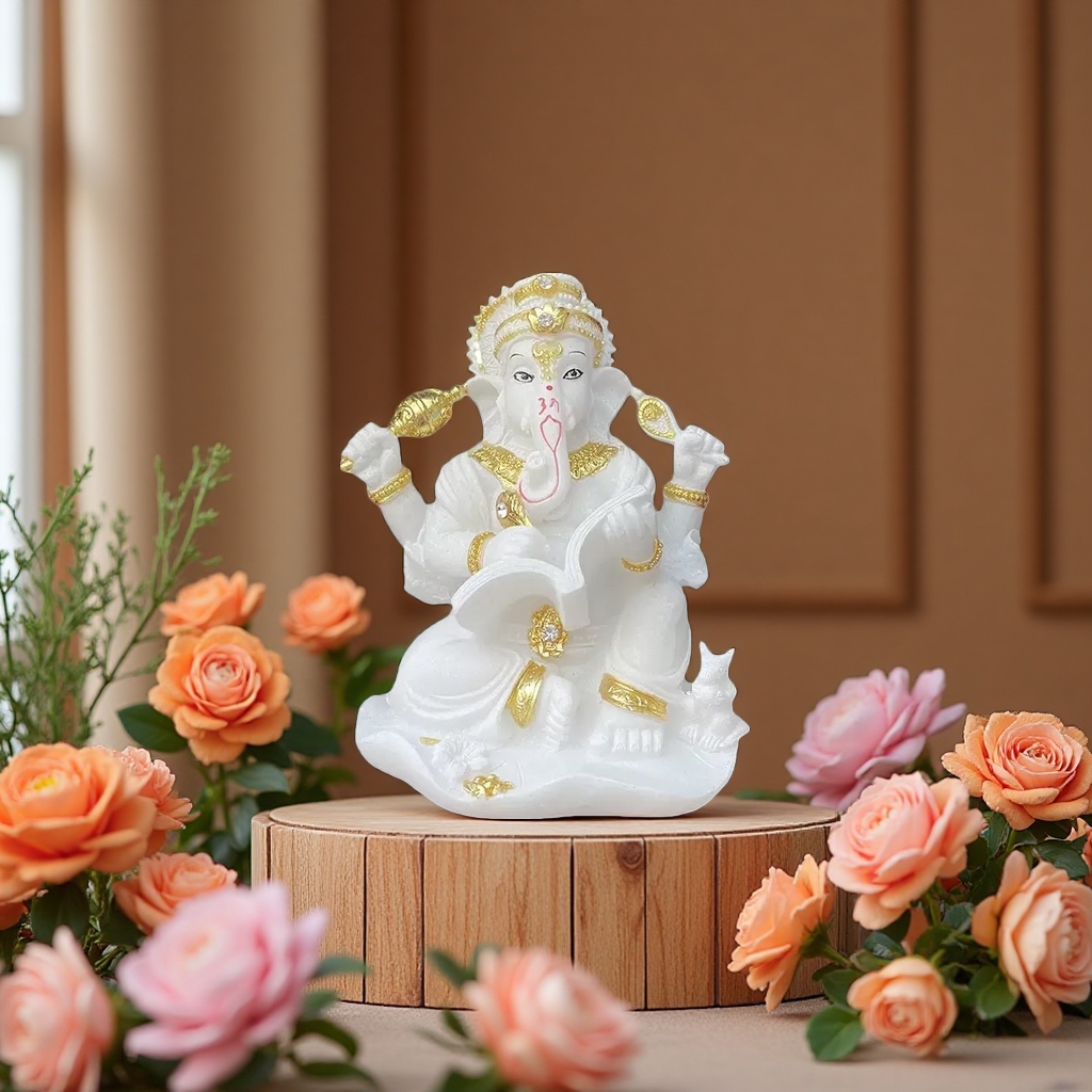 象鼻神树脂印度佛贴金工艺象头神东南亚象神大象佛像手工 产品图