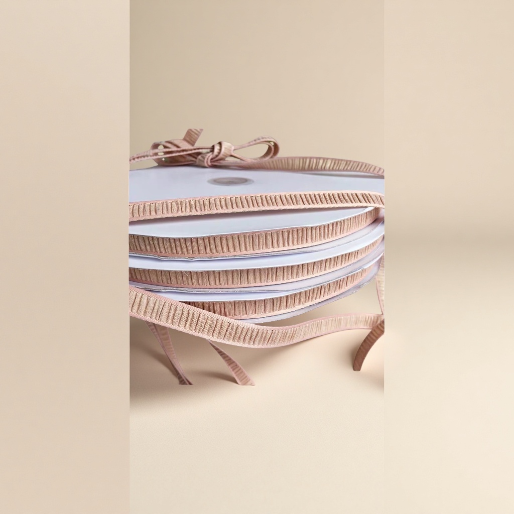 Pink pleated double-sided iriered special ribbon DIY handmade hair accessory material, hair accessory accessory details Picture