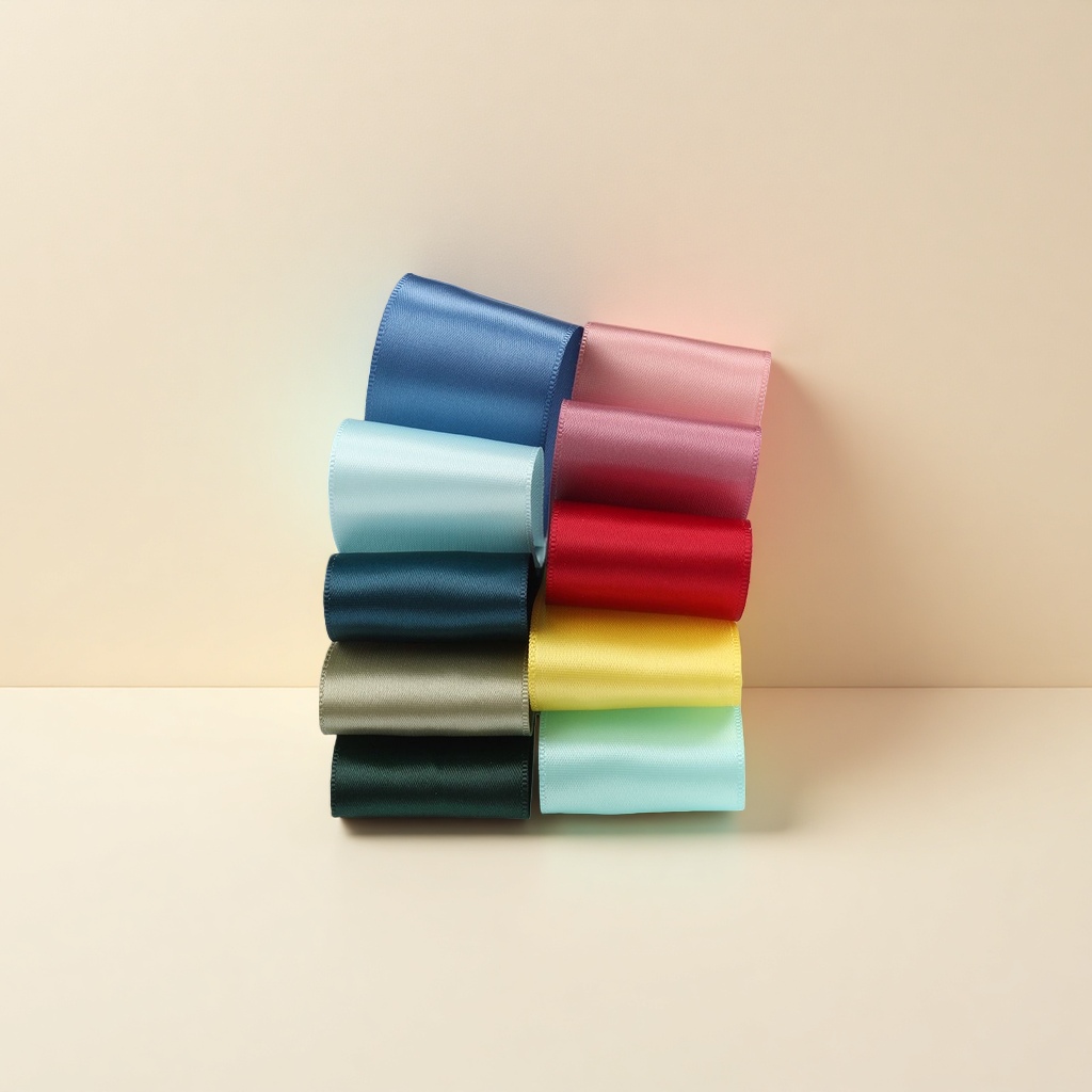 Single-sided polyester webbing with color ribbons, 2.5CM webbing wholesale, diy handmade hair accessories and clothing gift boxes with color ribbons details Picture