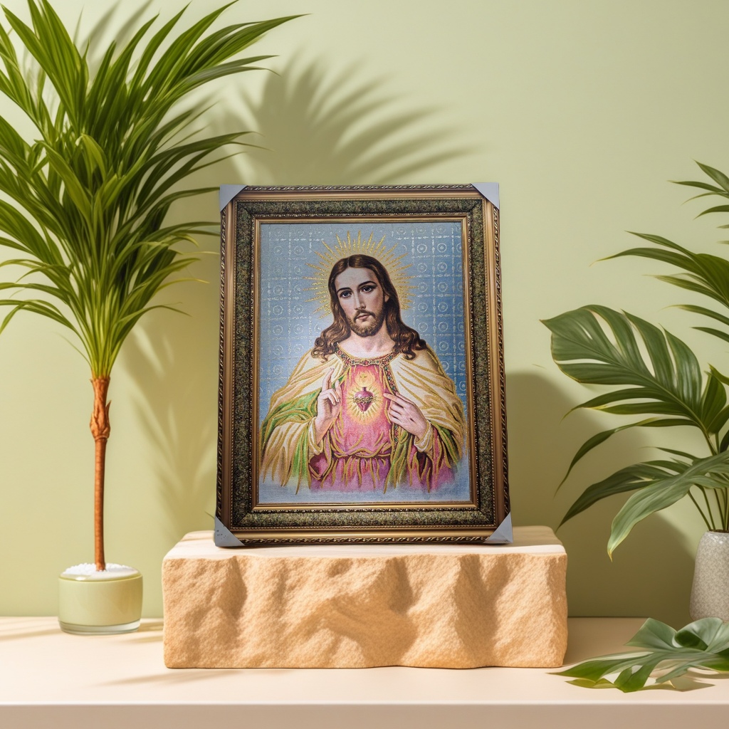 Religious decorative painting embroidery technique, gold thread cloth painting embroidery technique, gold thread Specification image