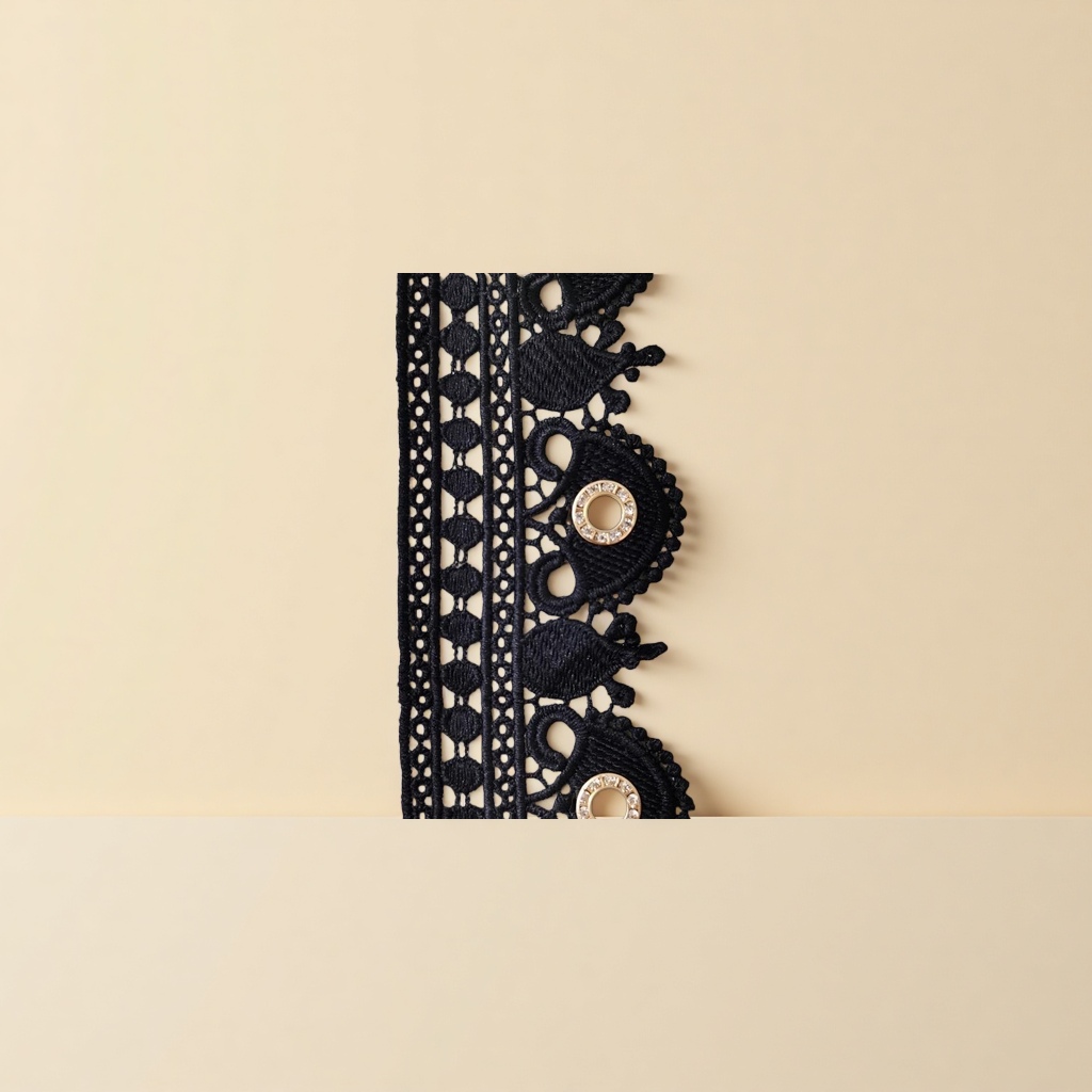 A variety of classic lace styles in monochrome black are selling well details Picture