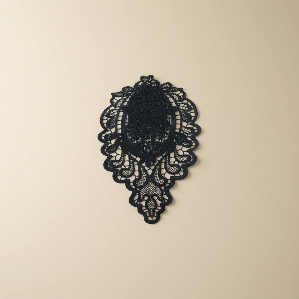 Embroidered lace, polyester lace, water-soluble lace, collar flower for clothing Specification image