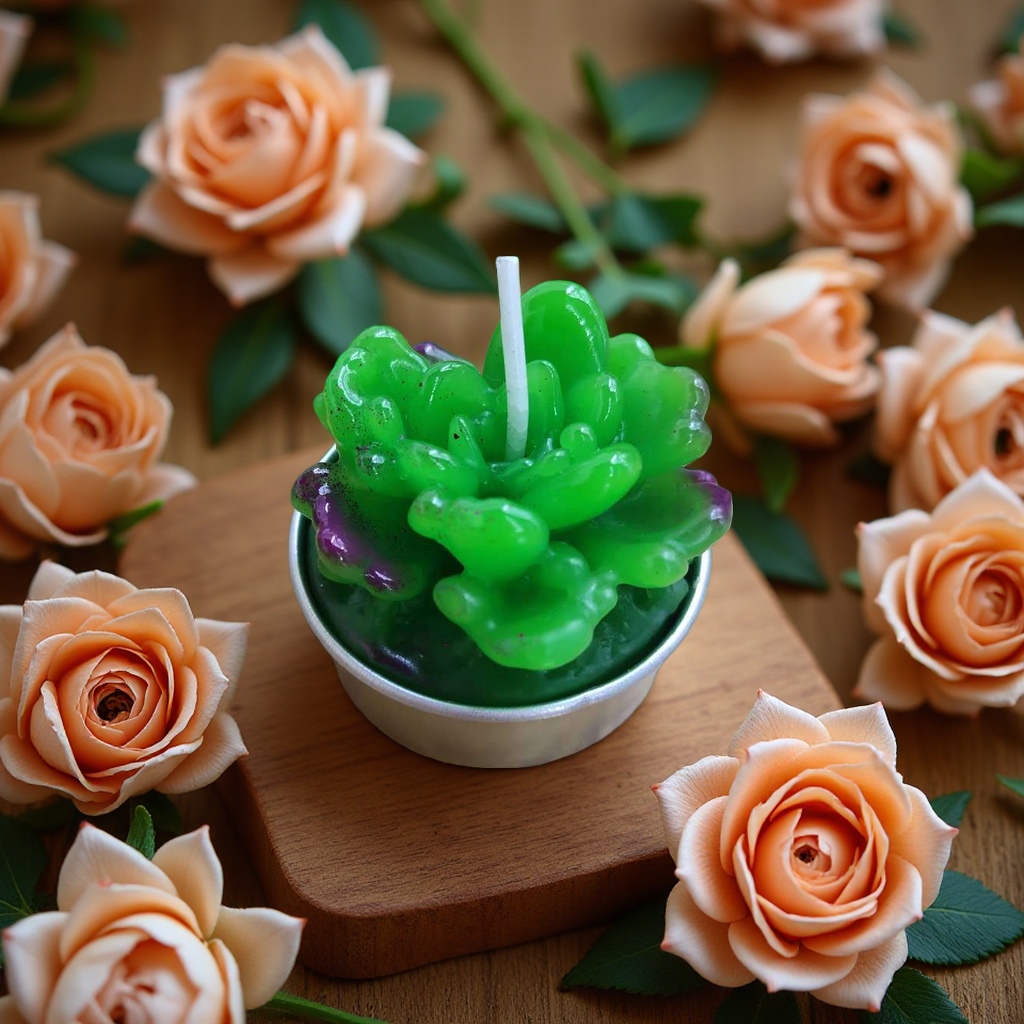 Succulent plant scented candles have a long-lasting and natural fragrance. Candles, candles, candles, scented candles Application Scenario