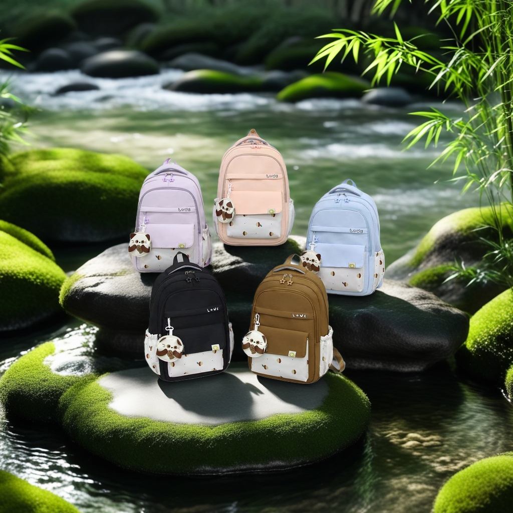 The new student schoolbag is a trendy and fashionable backpack for middle school and college students Specification image