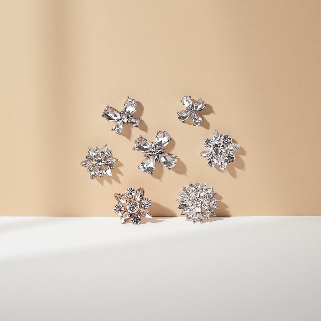 The floral glass high-end button design is simple and fashionable Specification image