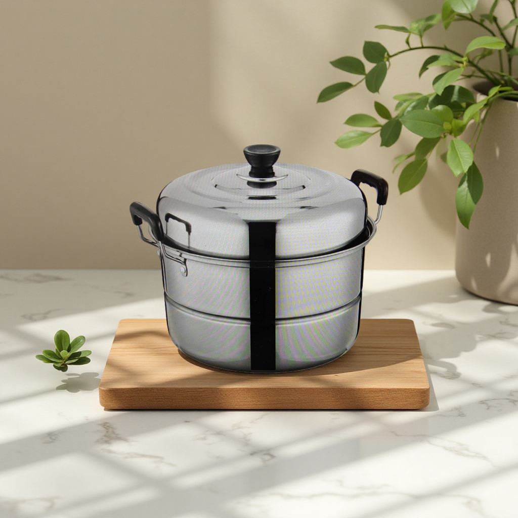 Le's stainless steel jacketed steamer 316L soup pot steamer