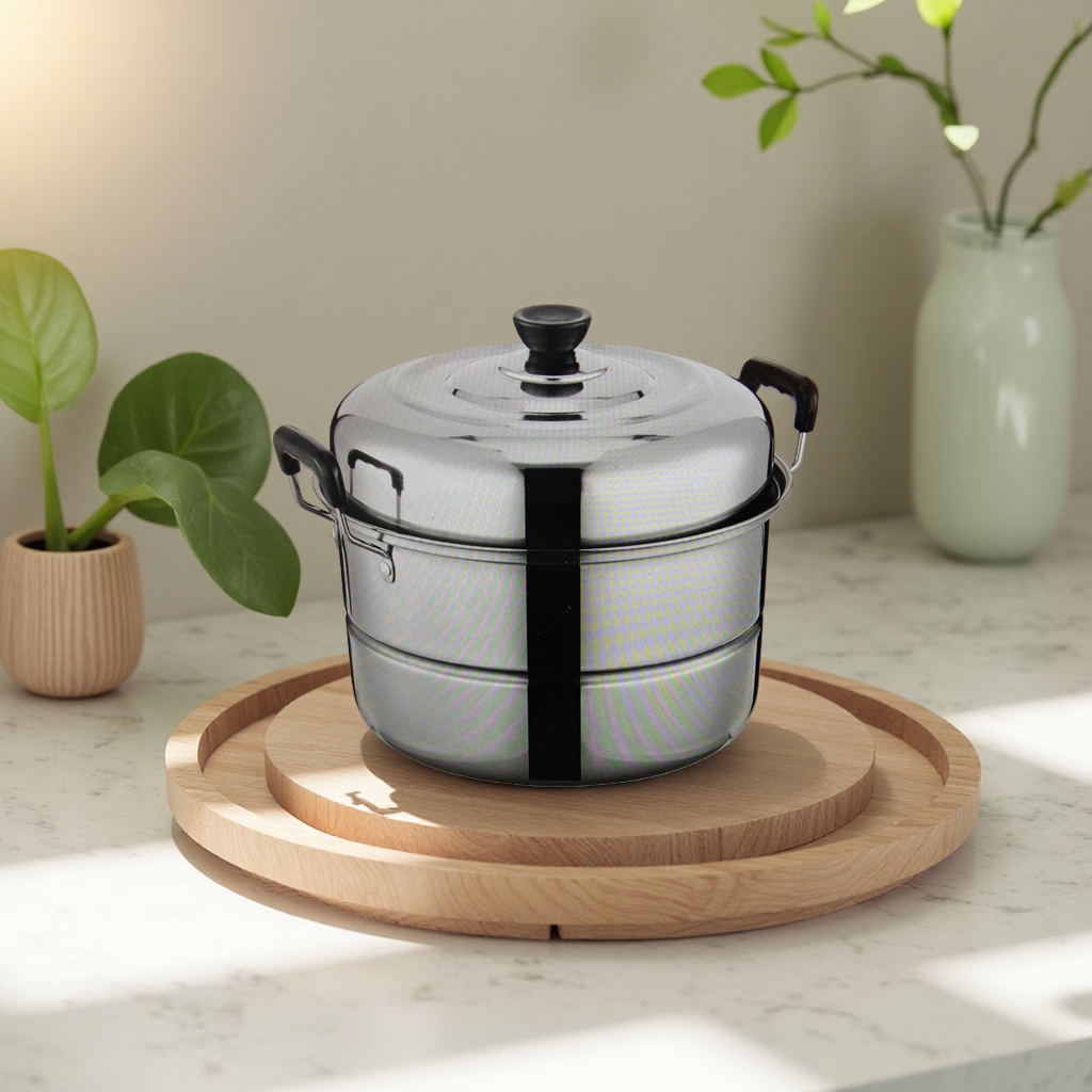 Le's stainless steel jacketed steamer 316L soup pot steamer Specification image