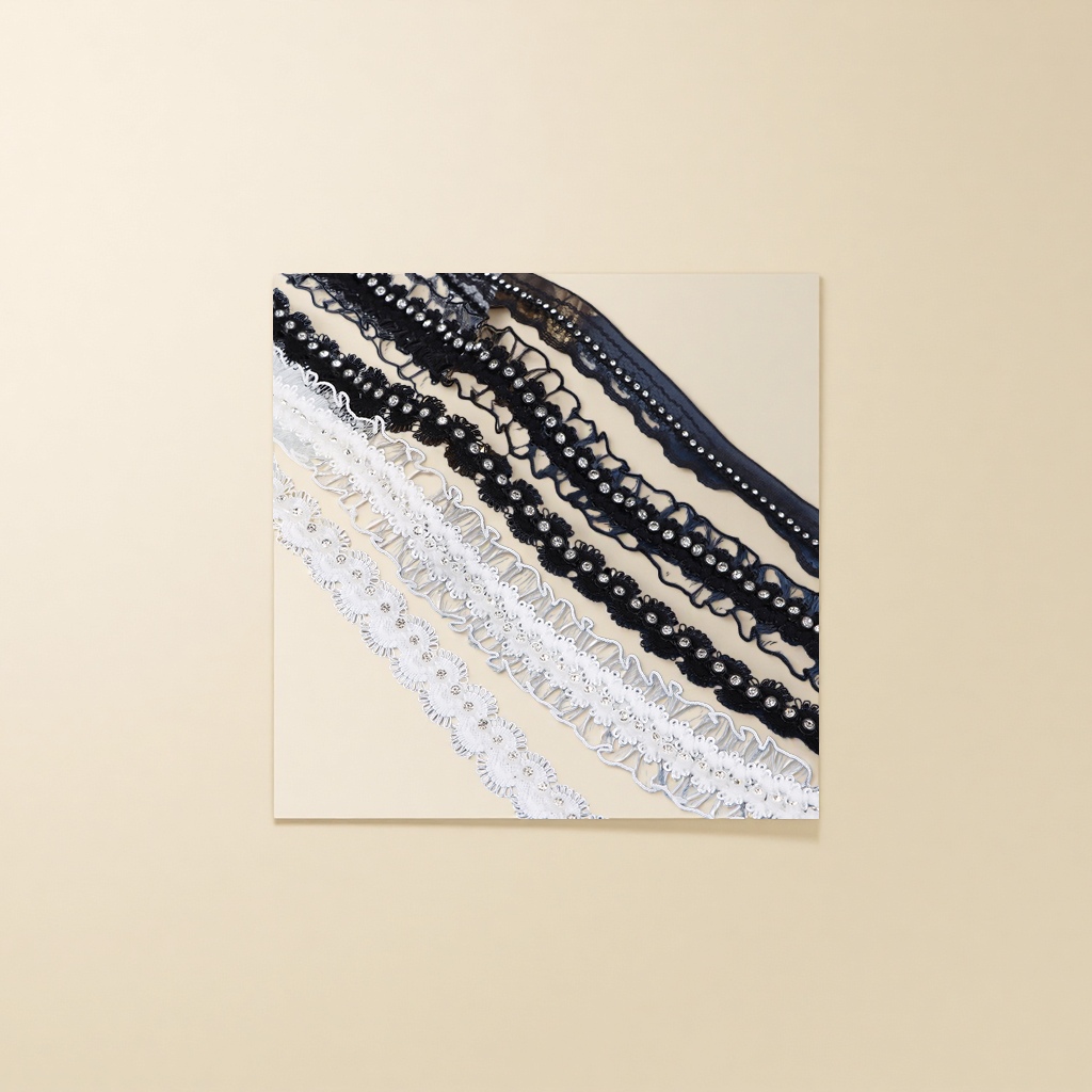 Water-soluble lace clothing and wedding accessories: polyester-polyester knitted lace, white elastic lace Specification image