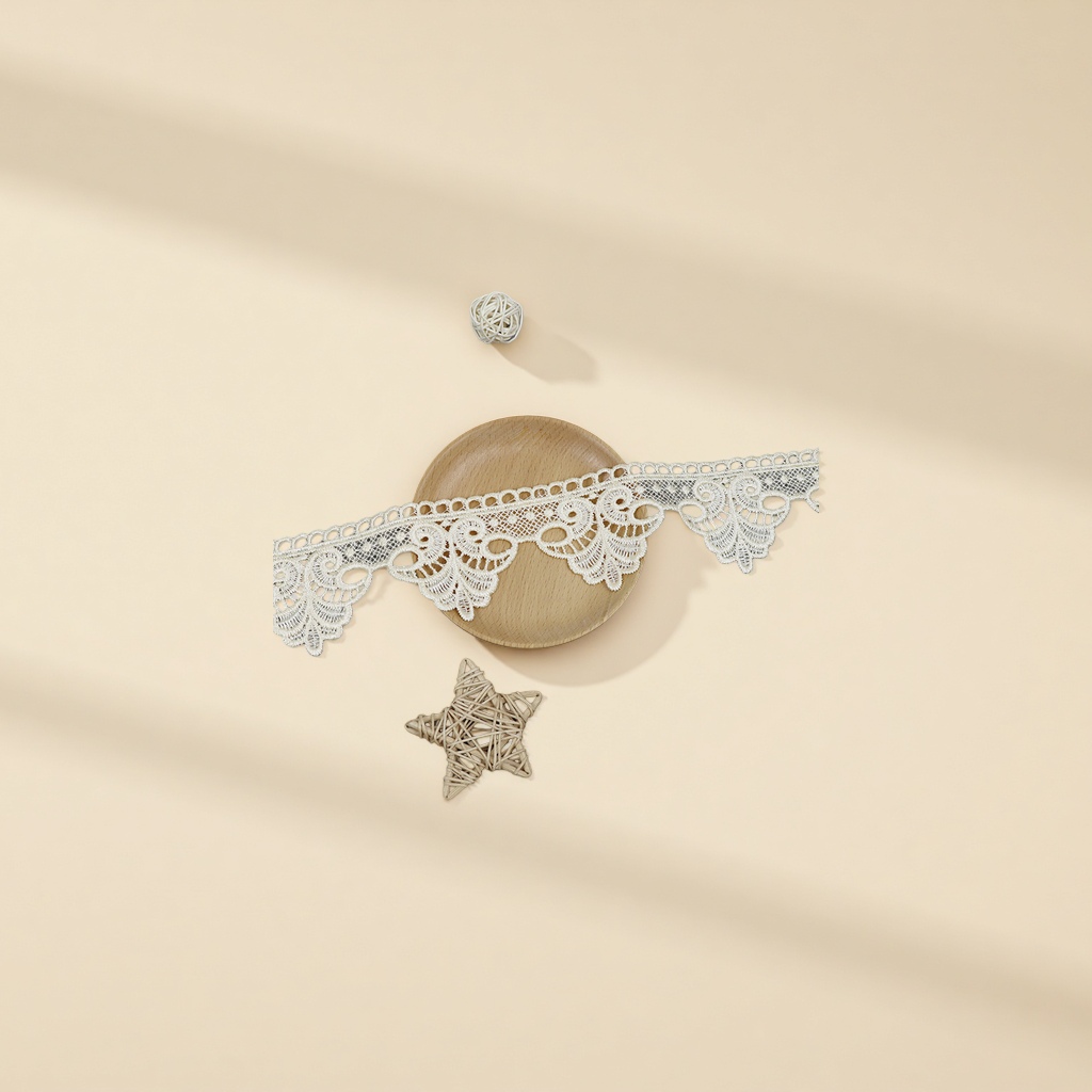 Cotton thread lace lace clothing accessories with hollowed-out white cotton thread lace accessories Specification image