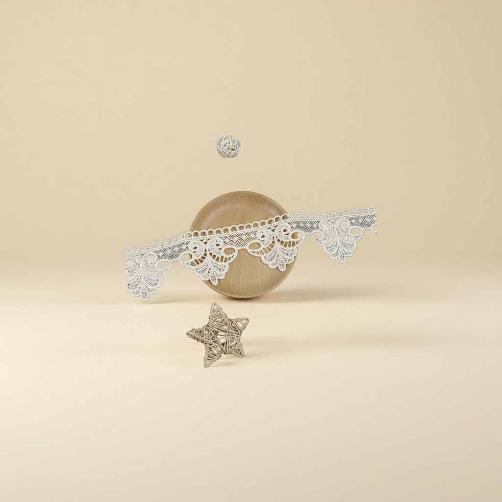 Cotton thread lace lace clothing accessories with hollowed-out white cotton thread lace accessories details Picture