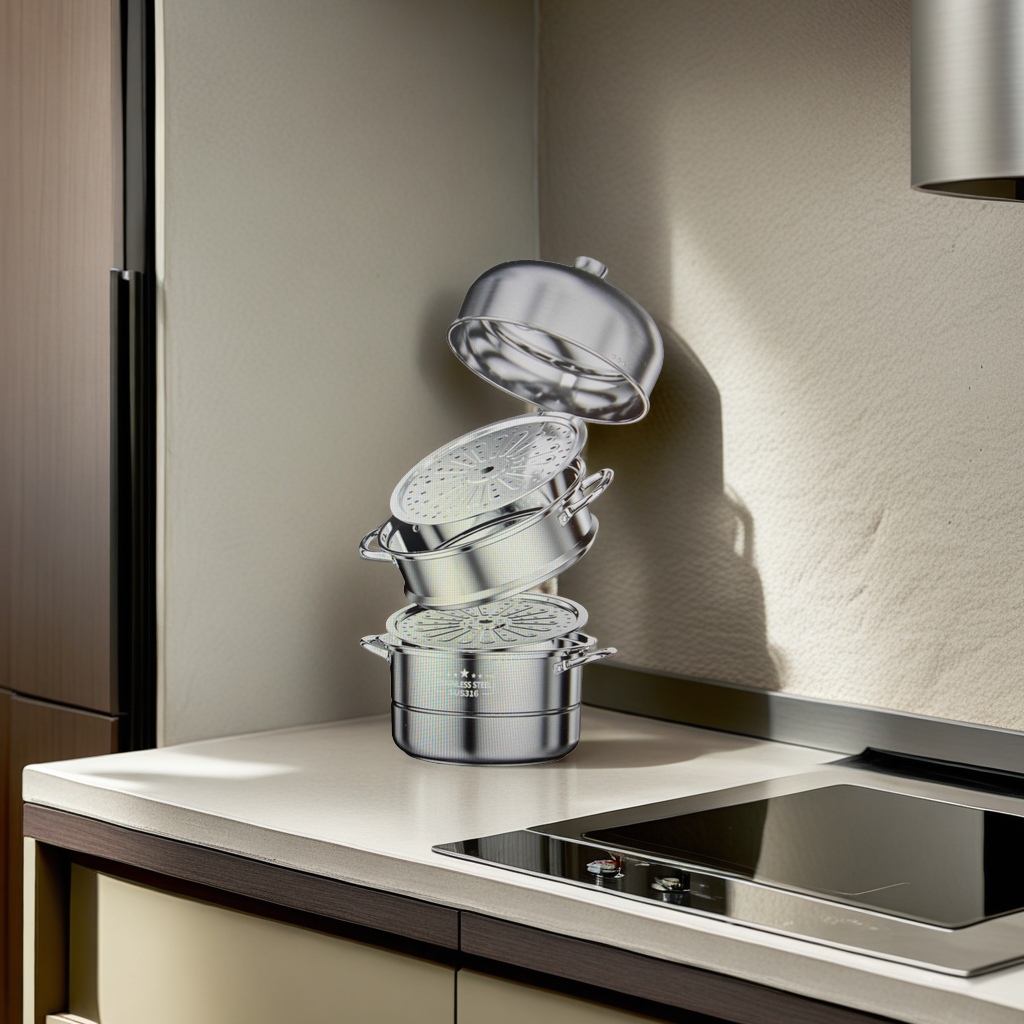 Le's stainless steel pot 316L steamer, soup pot, steamer 316L Specification image