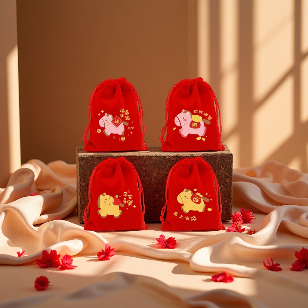 Silver fox fleece fabric round drawstring mouth cloth bag, polyester drawstring bag 180g details Picture